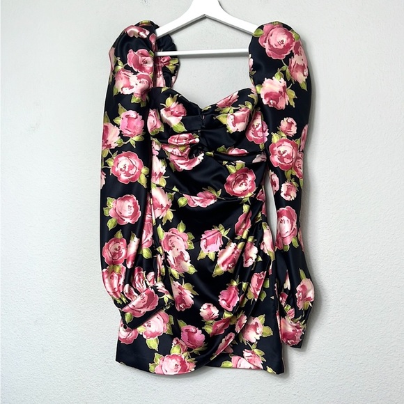 House of CB Amaryllis Rose Print Mini Dress - Picture 6 of 12